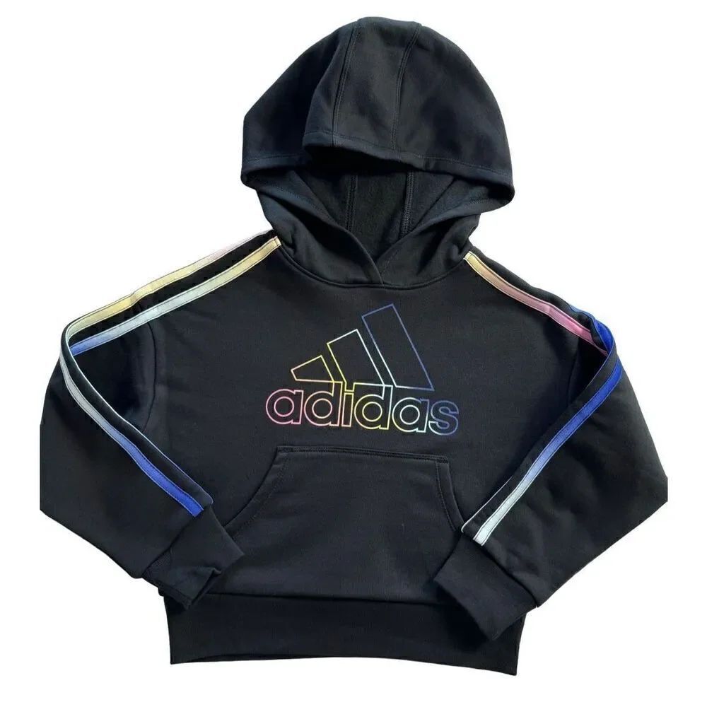 Adidas 3T Girls Multi 3-Stripes Fleece Hoody